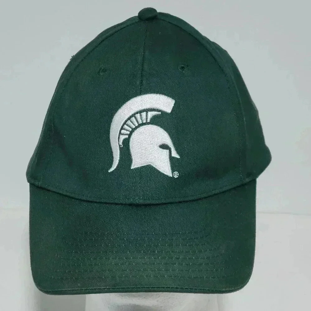Michigan State University Spartans Hat Srapback Embroidered Adjustable MSU Green